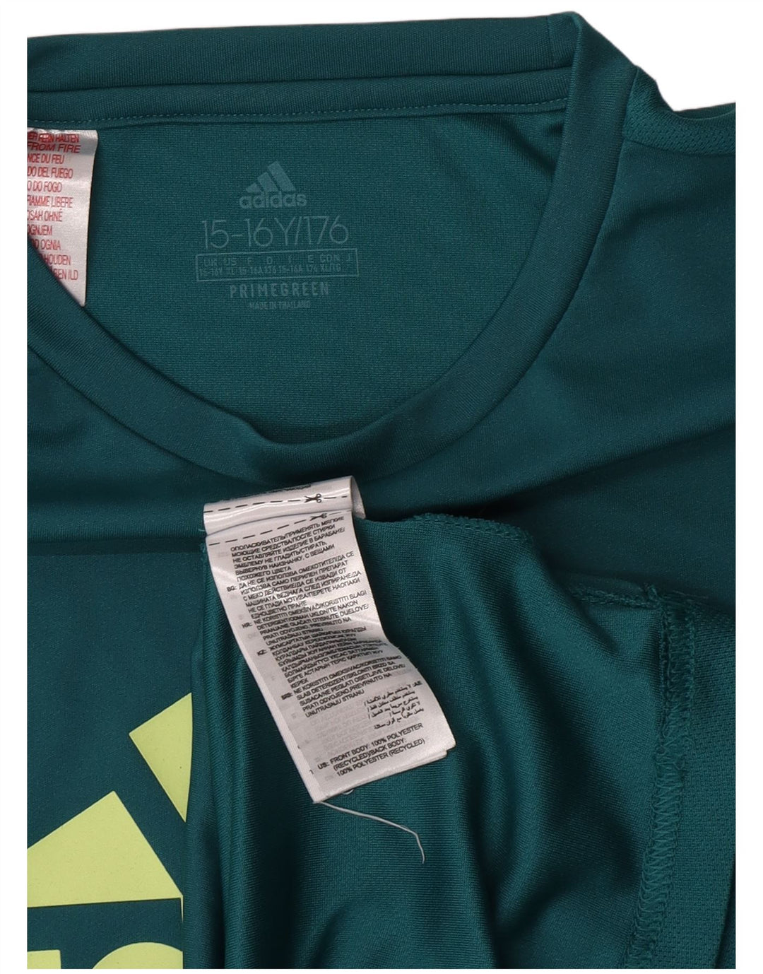 Adidas Garçon Graphic T-Shirt Top 15-16 ans Vert Polyester