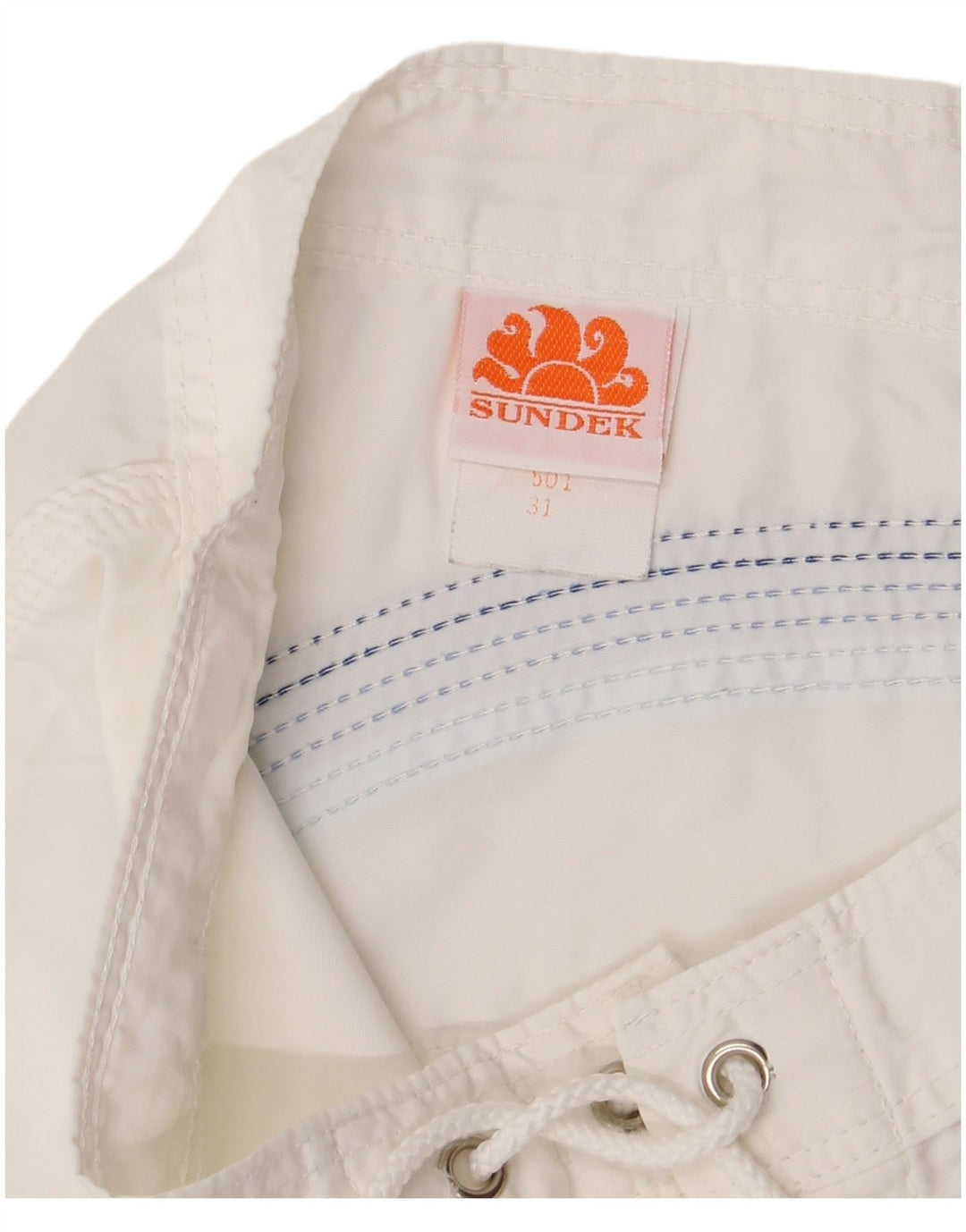 SUNDEK Short de Bain Homme Nylon Rayé Blanc Moyen