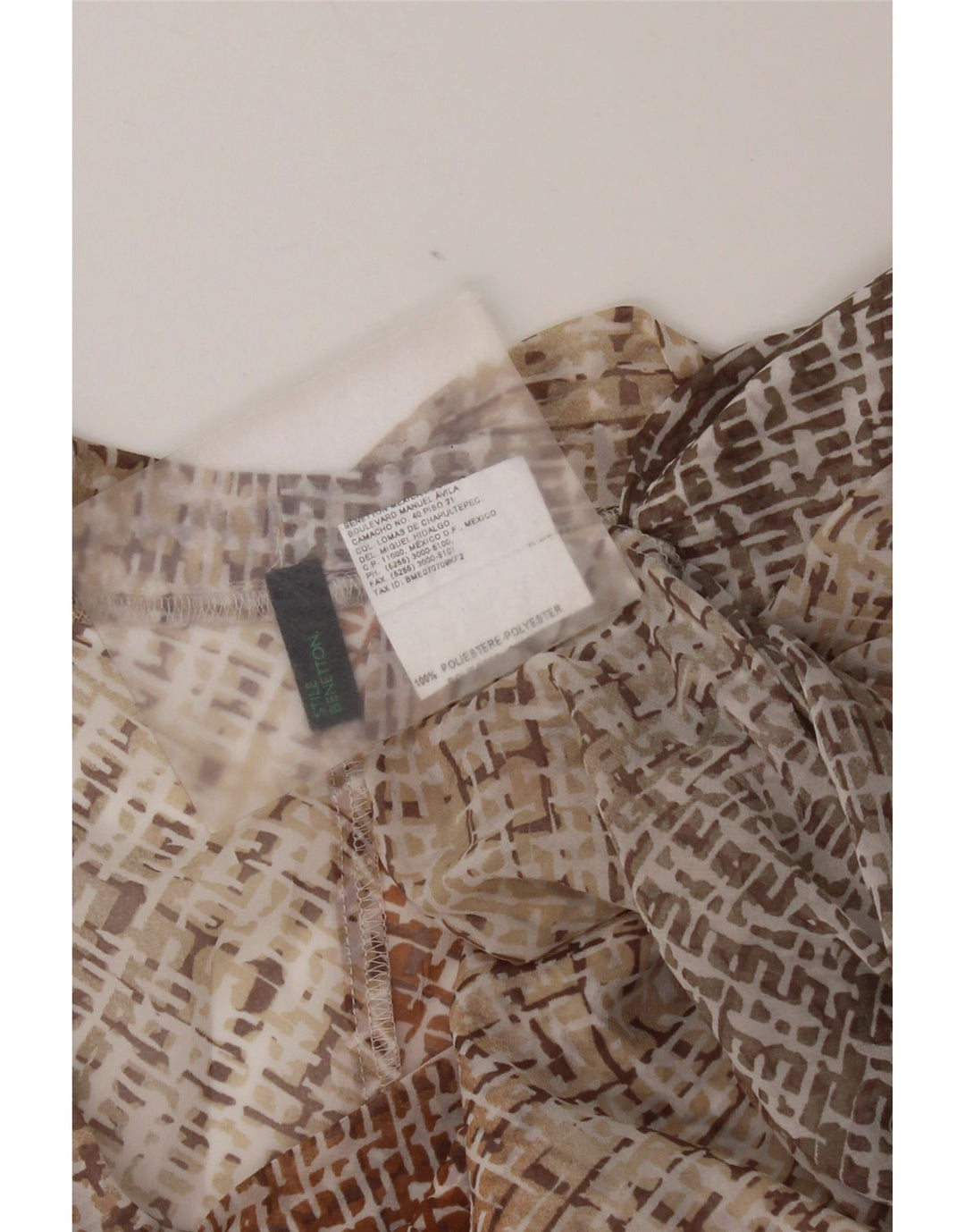 Benetton Chemisier sans manches pour femme UK 42 Medium Multicolore Géométrique