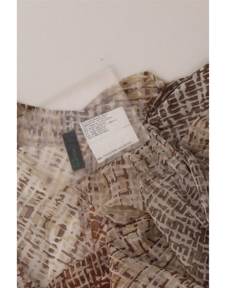 Benetton Chemisier sans manches pour femme UK 42 Medium Multicolore Géométrique
