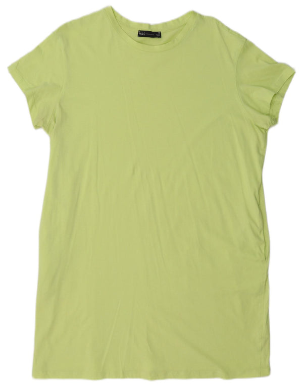 Marks & Spencer Robe T-Shirt Femme UK 16 Grand Coton Vert