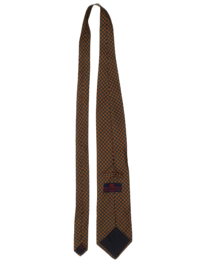 Etro Cravate Homme Taille Unique Kaki Géométrique Soie Classique