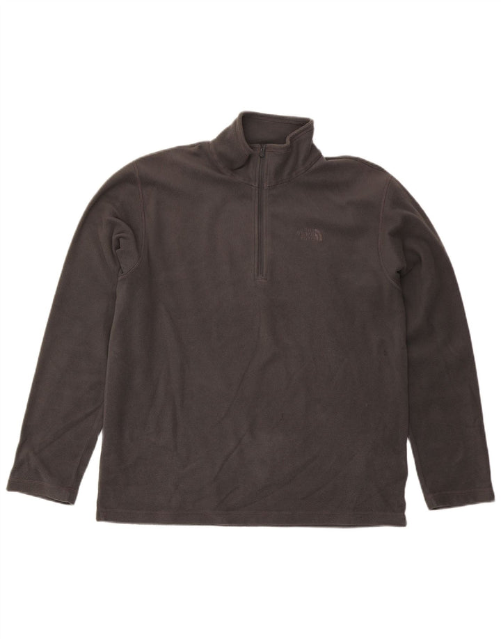 The North Face Pull polaire à col zippé pour homme Large Gris Polyester