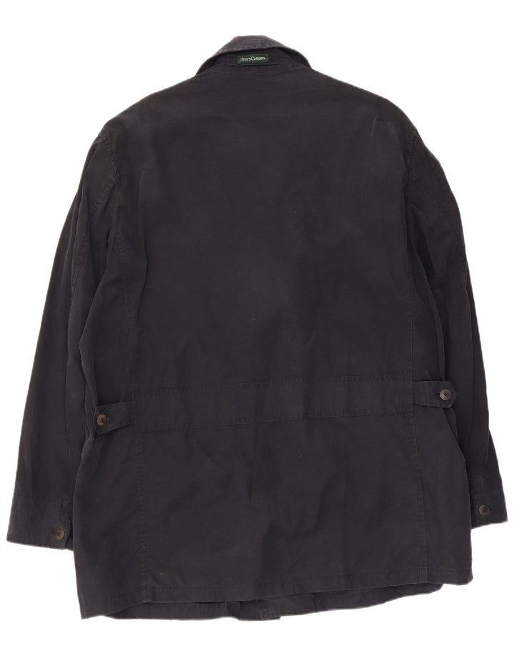 Henry Cottons Veste de Pluie Homme IT 50 Large Bleu Marine Coton