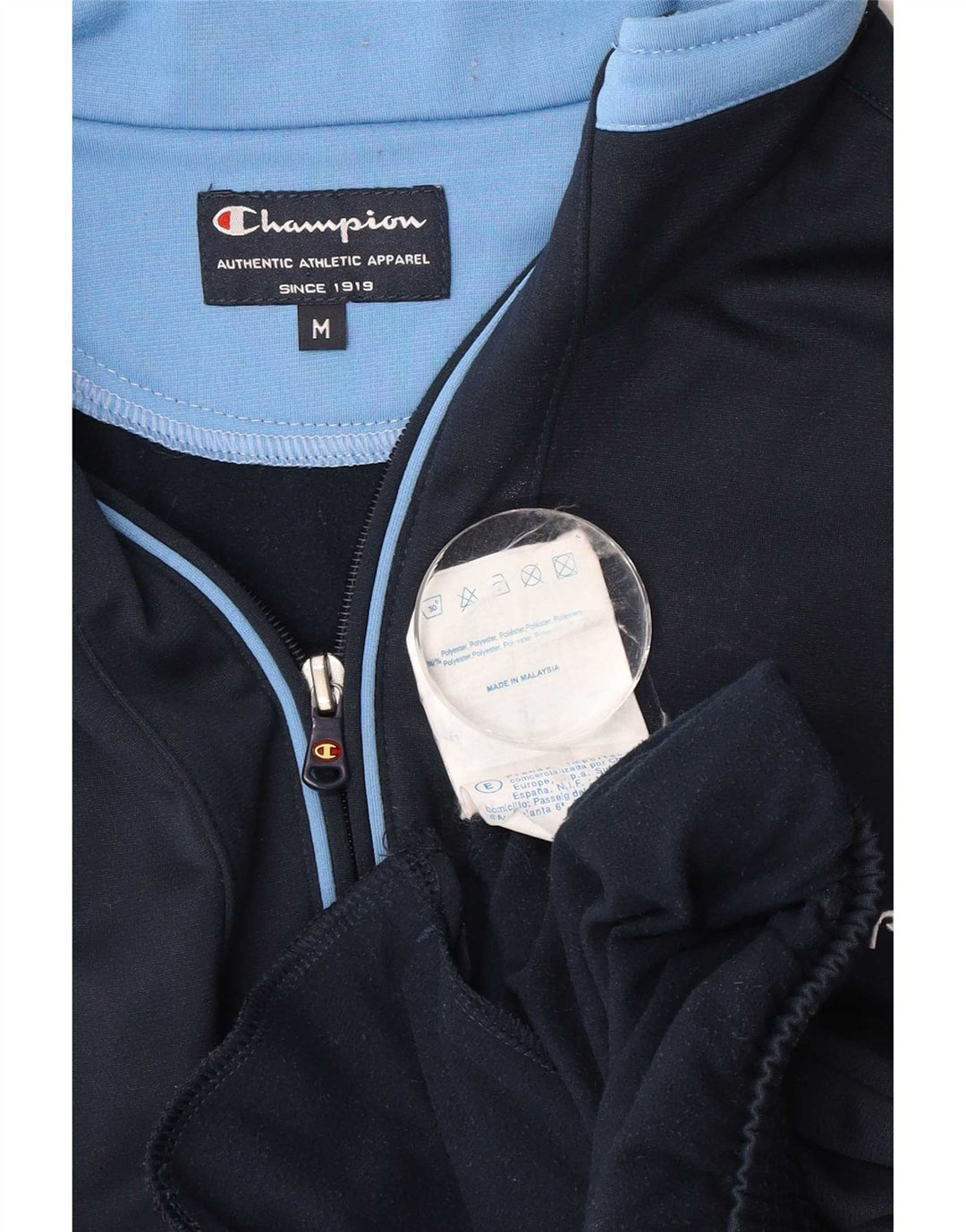 Champion Veste de Survêtement Homme Bleu Marine Moyen Polyester Colorblock