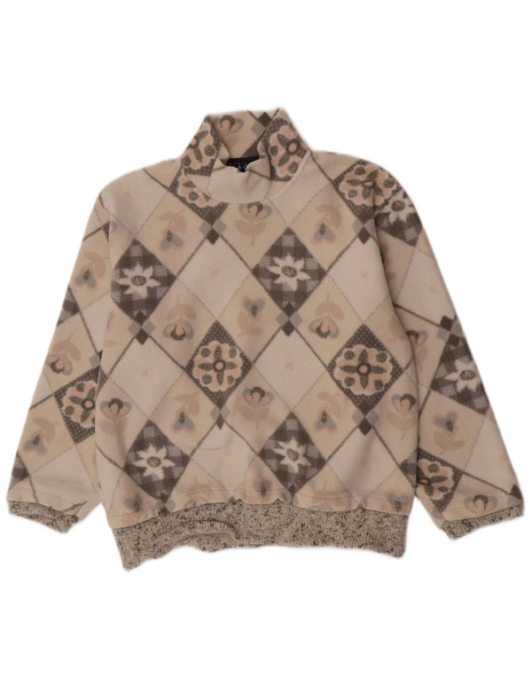American Place Pull polaire pour femme UK 14 Polyester floral beige moyen