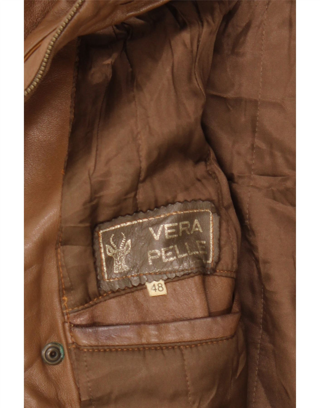 Veste en cuir femme VINTAGE IT 48 XL Cuir marron