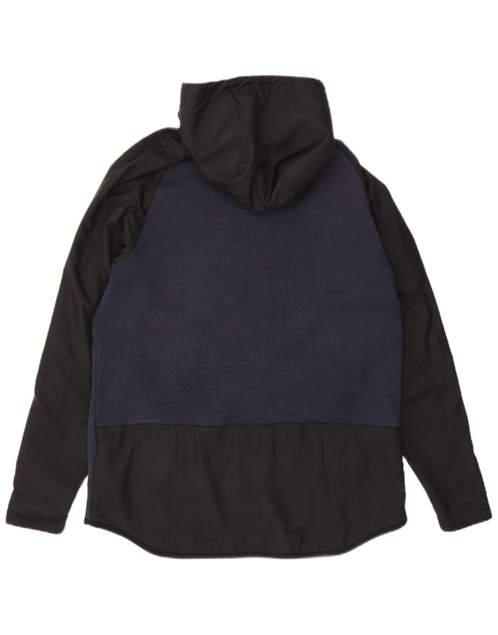 Nike Pull à capuche zippé pour homme en coton color block bleu marine Taille L