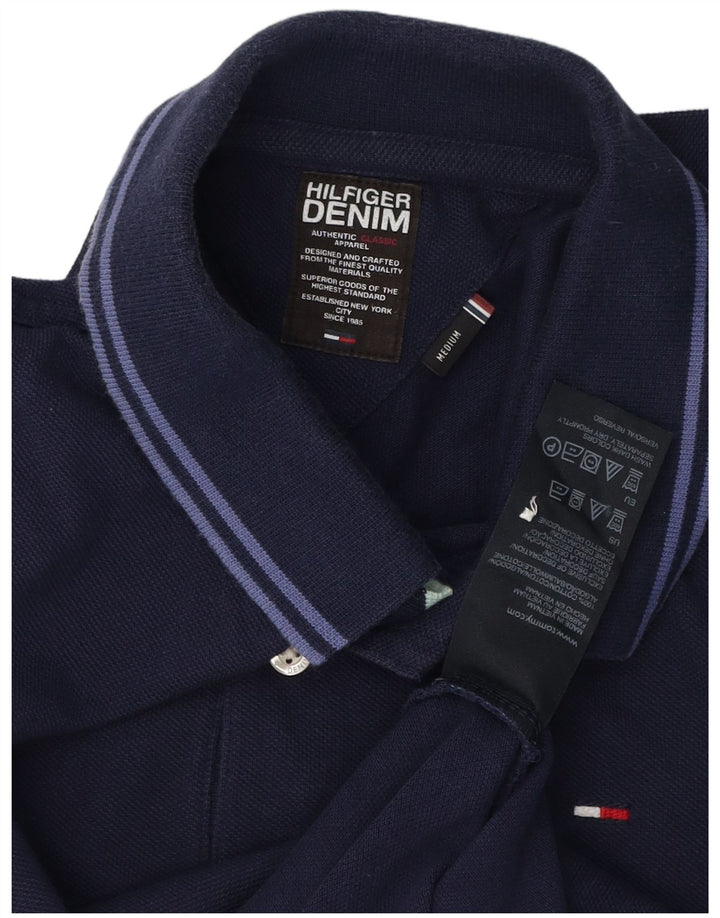 TOMMY HILFIGER Polo à Manches Longues Homme Bleu Marine Moyen Coton