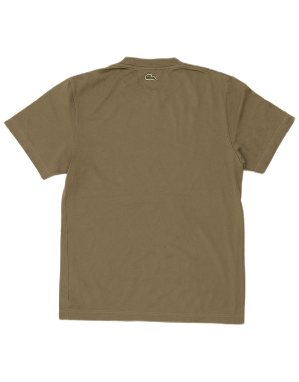 Lacoste T-shirt graphique coupe classique pour homme Taille 2 XS Coton kaki