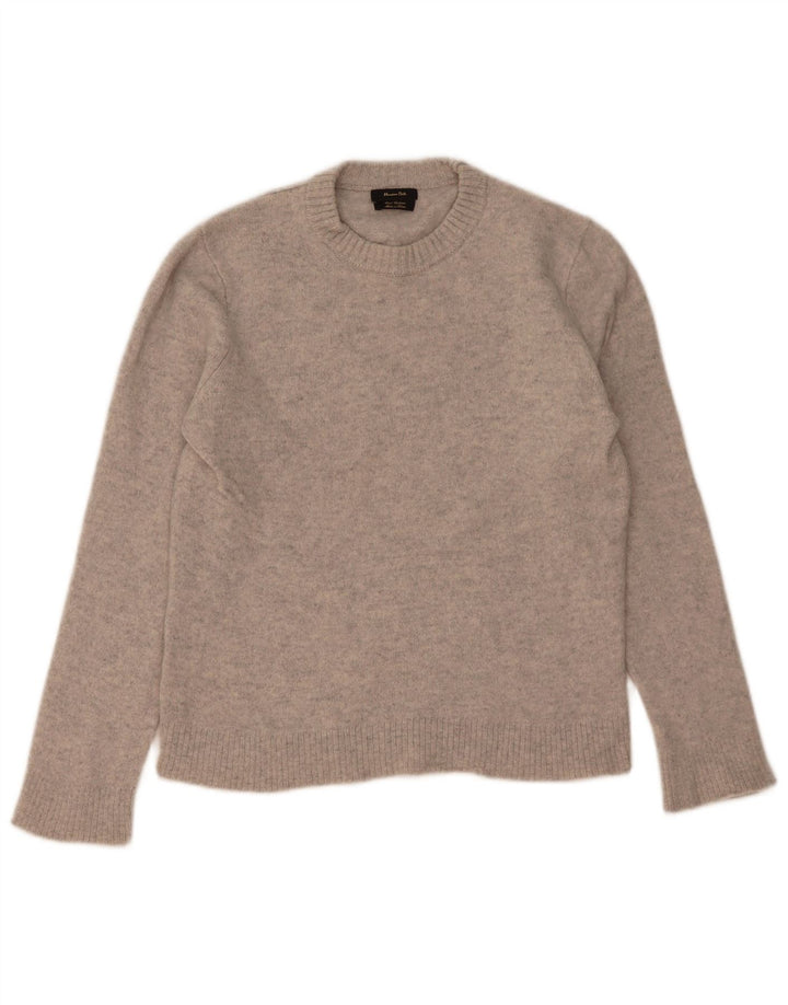 Massimo Dutti Pull ras du cou pour femme UK 14 Gris moyen moucheté