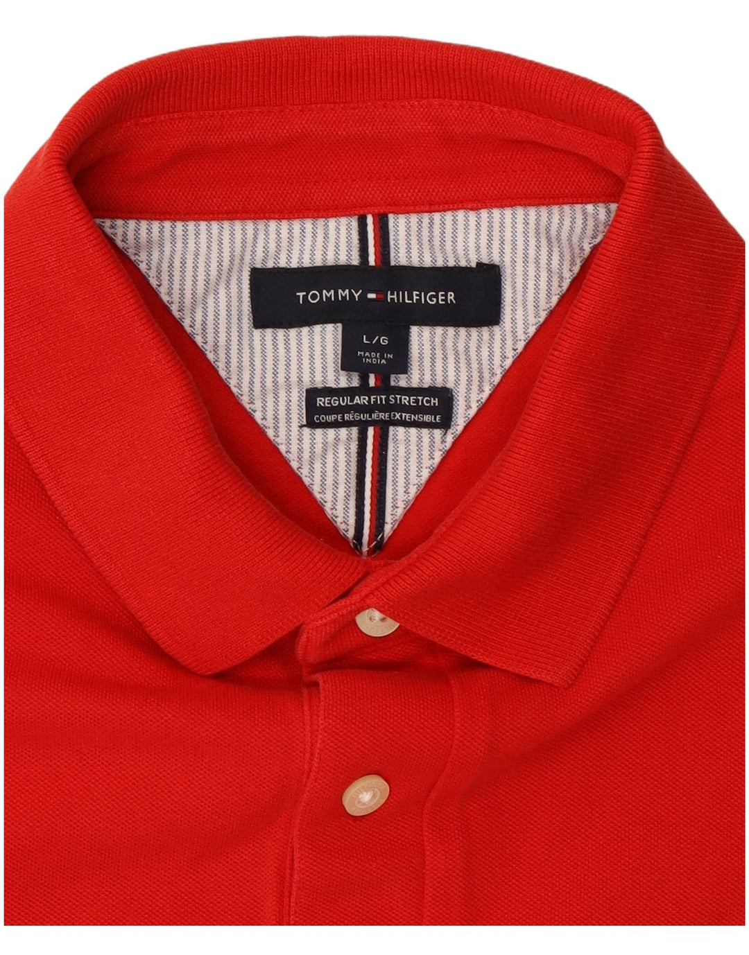 Tommy Hilfiger Polo Regular Fit Homme Coton Rouge Large