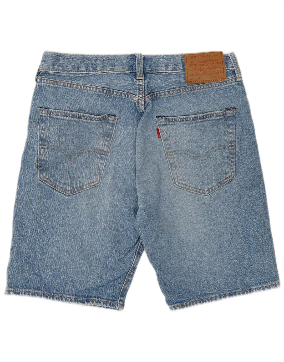 LEVI'S Short en Jean 501 Vieilli Homme W31 Bleu Moyen Coton