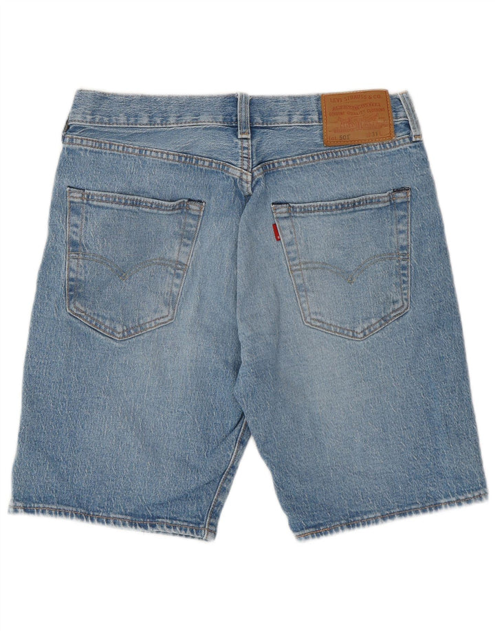 LEVI'S Short en Jean 501 Vieilli Homme W31 Bleu Moyen Coton
