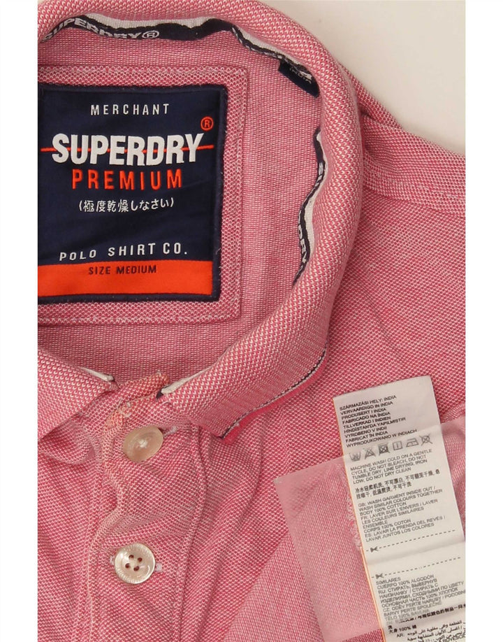 Superdry Polo Homme Rose Moyen Moucheté Coton