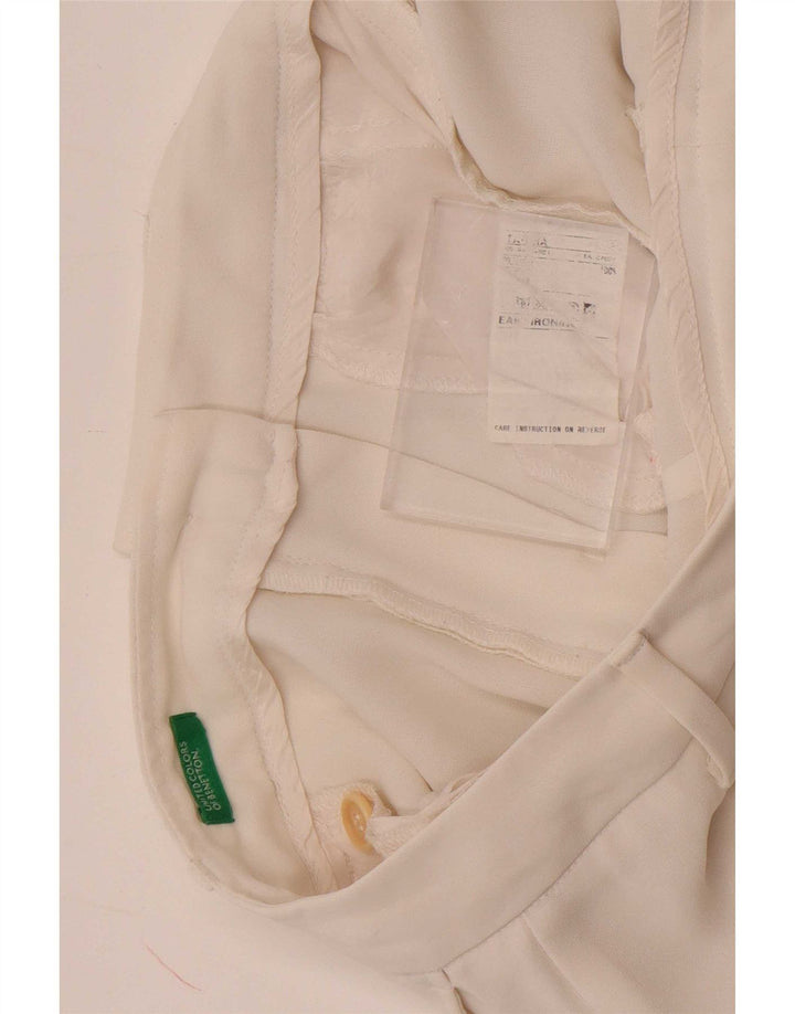 Benetton Pantalon Chino Bootcut Femme W28 L30 Blanc