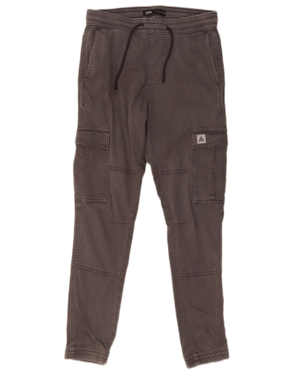 Zara Pantalon Cargo Cargo Joggers Homme Petit W30 L29 Gris Coton