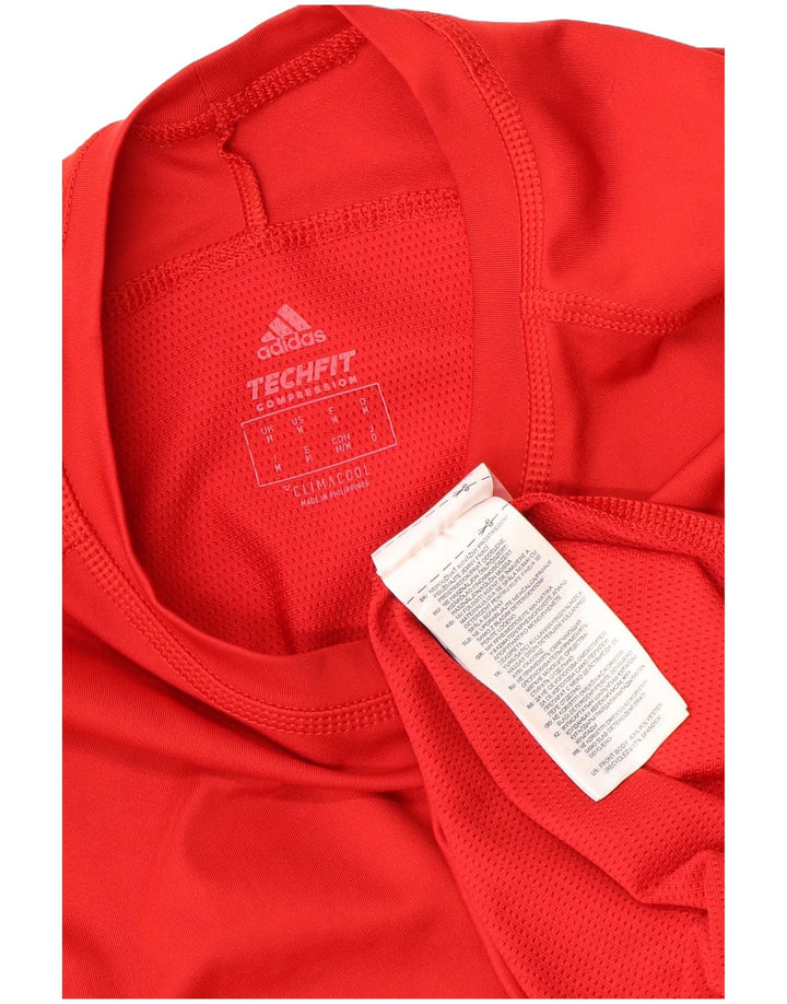 ADIDAS Femmes Climacool Top Manches Longues UK 12 Rouge Moyen Polyester