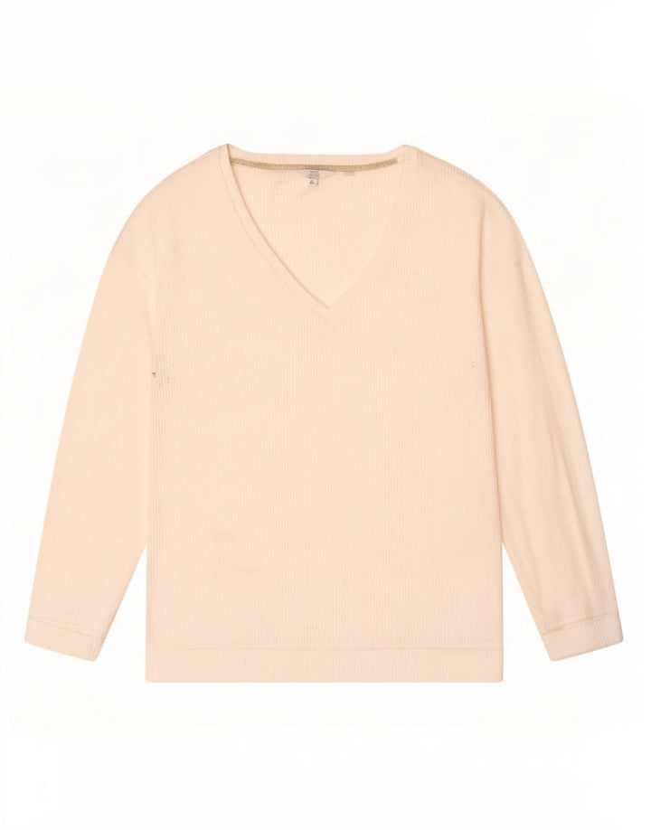 Fat Face Haut à manches longues pour femme UK 44 Large Blanc Polyester