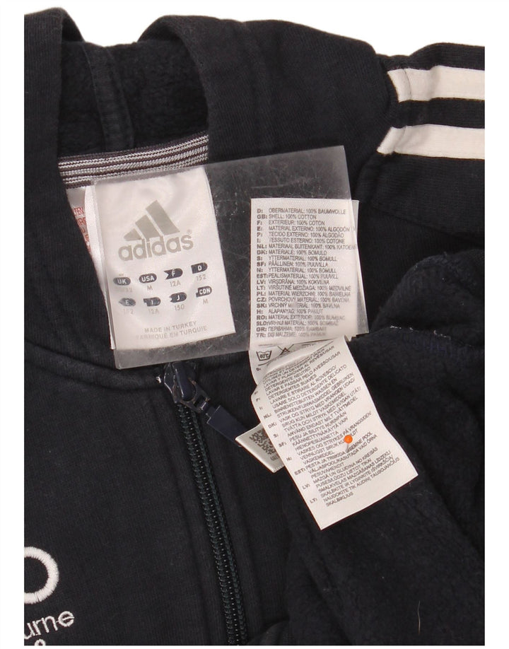 ADIDAS Pull à capuche zippé garçon 11-12 ans Bleu marine Coton