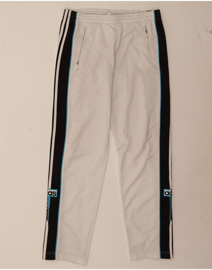 Adidas Pantalon de survêtement graphique pour homme en polyester color block blanc moyen