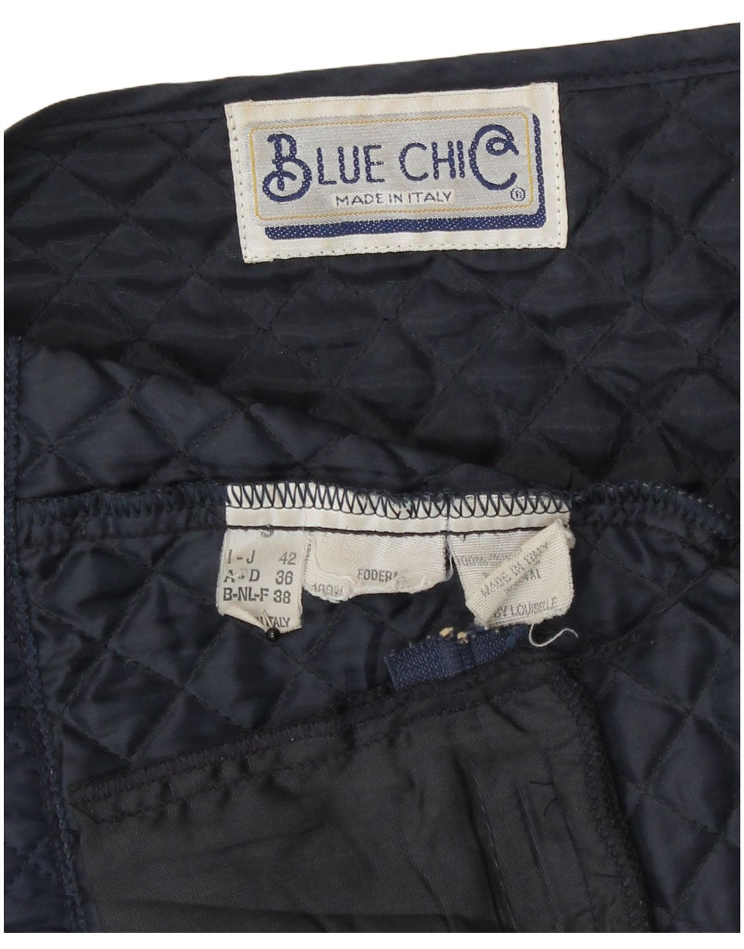 Gilet matelassé femme vintage IT 42 Polyester bleu marine moyen