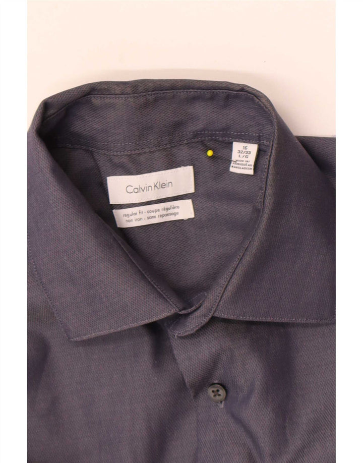 Calvin Klein Chemise coupe régulière pour homme Taille 16 Grand Gris