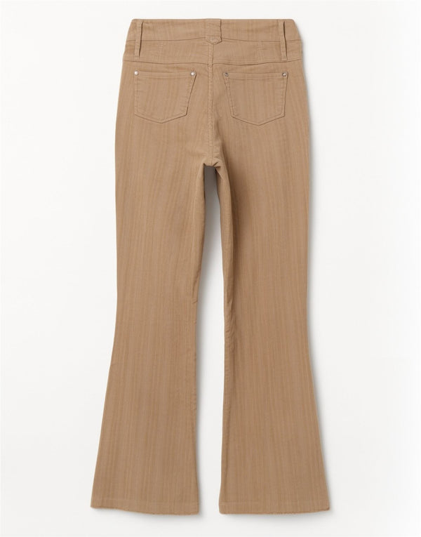 Miss Posh Pantalon taille basse en velours côtelé pour femme UK 12 Medium W32 L32 Beige