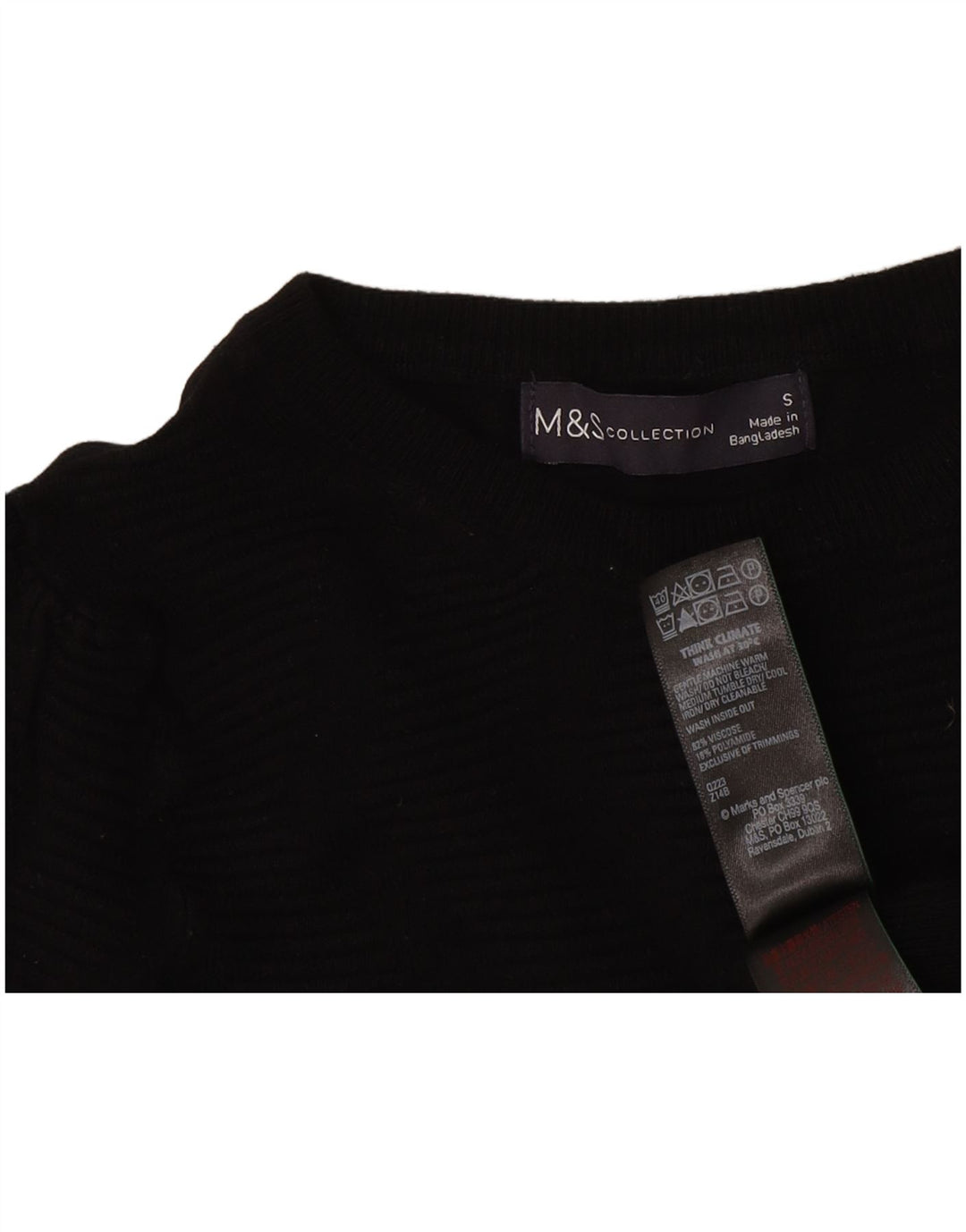 Marks & Spencer Pull à col rond pour femme UK 10 Petit Noir Classique
