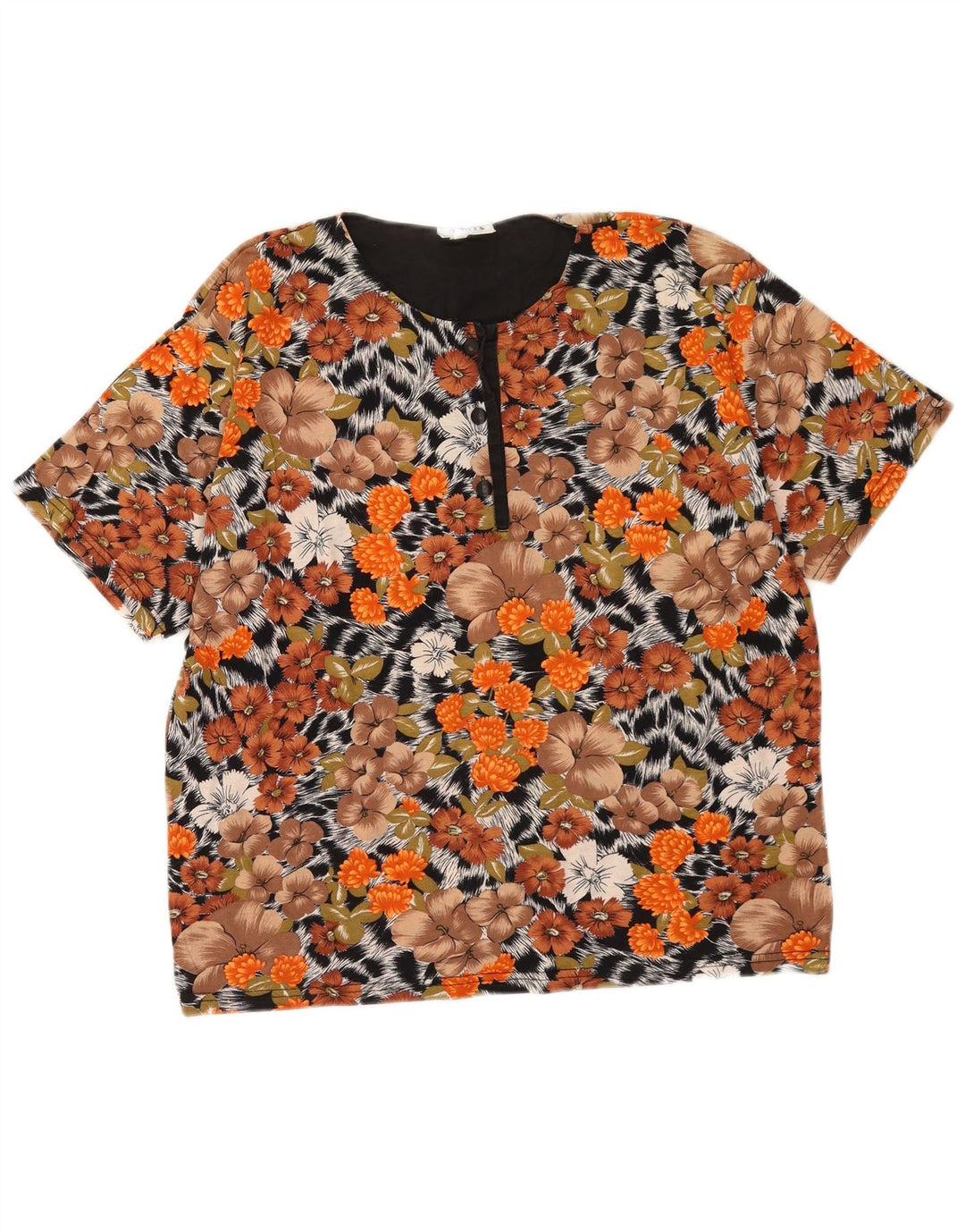 vintage Womens Blouse Top UK 14 Moyen Multicolore Floral