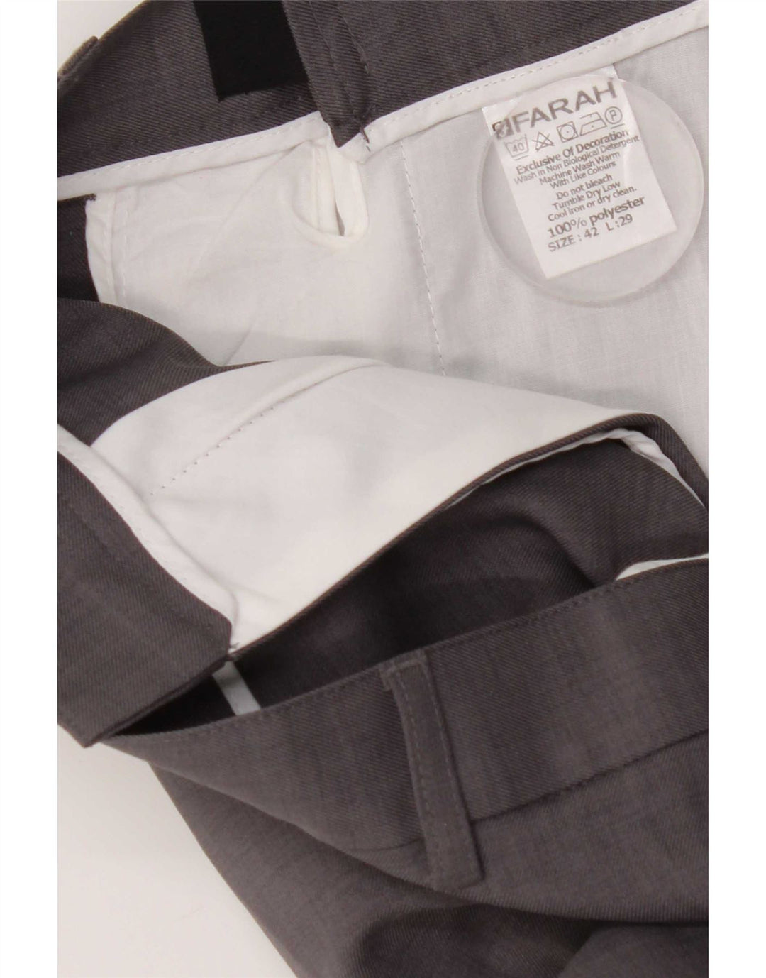 Farah Pantalon Chino Droit Homme W42 L29 Gris Polyester