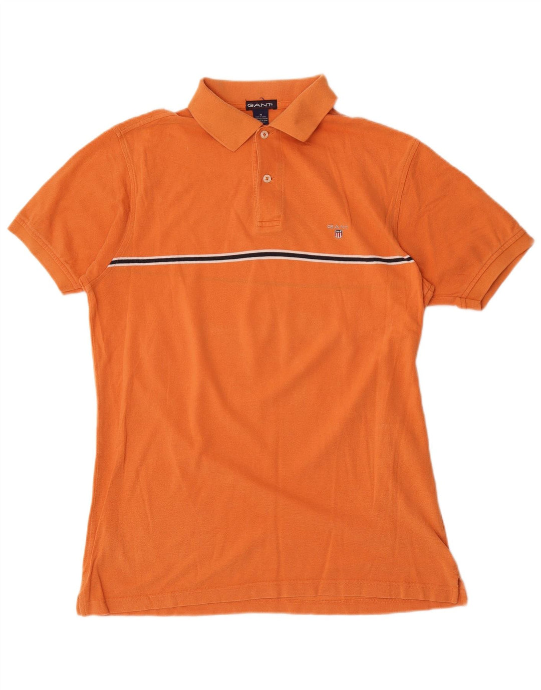 Gant Polo Homme Orange Moyen Rayé Coton