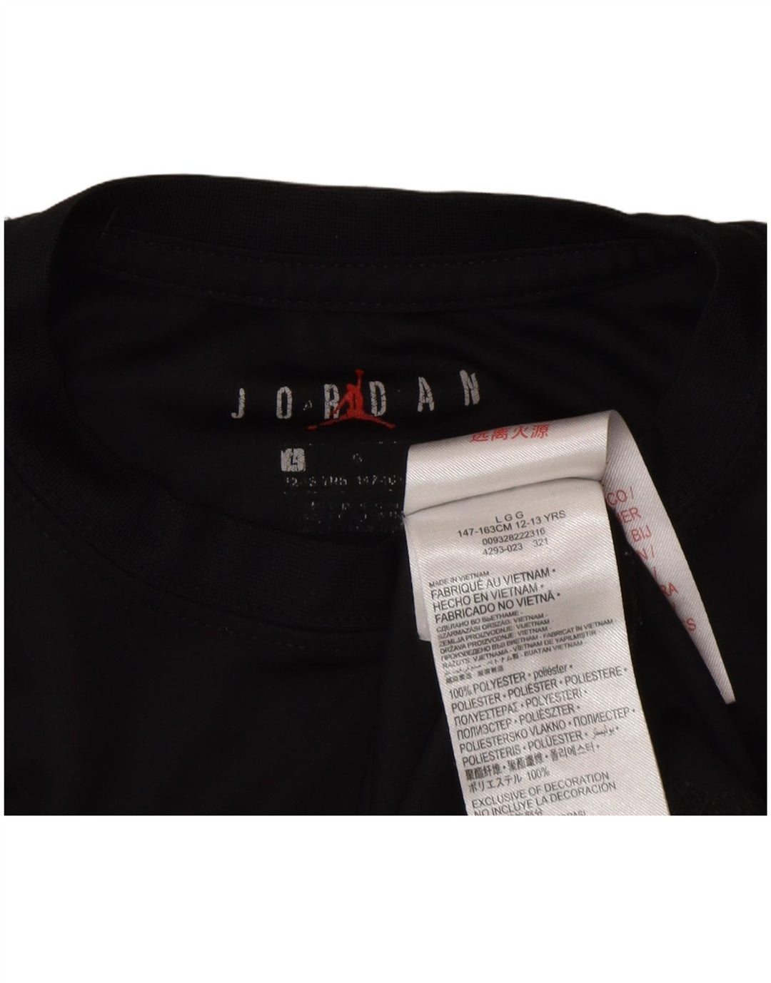 Jordan Garçons Dri Fit Graphic T-Shirt Top 12-13 ans Grand Noir Polyester