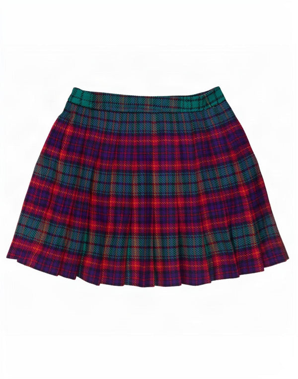 jupe portefeuille taille haute femme vintage IT 46 Grand W30 Plaid multicolore