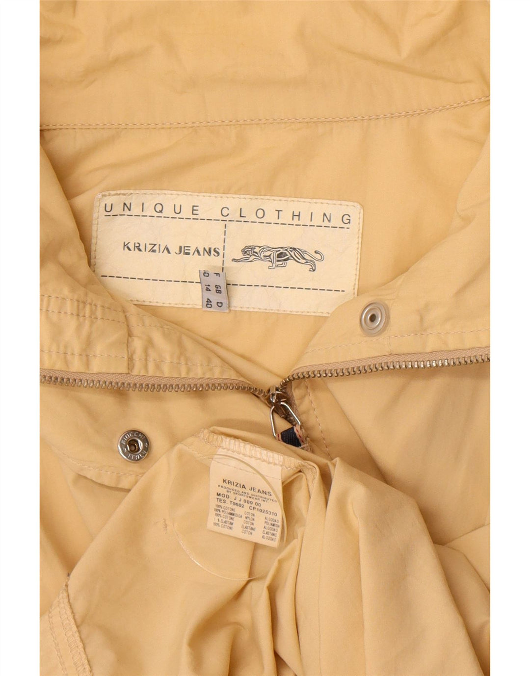 Krizia Jeans Veste utilitaire surdimensionnée pour femme UK 14 Large Jaune Coton