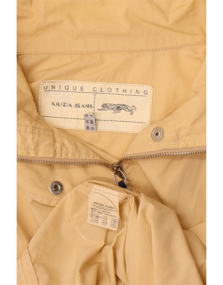 Krizia Jeans Veste utilitaire surdimensionnée pour femme UK 14 Large Jaune Coton