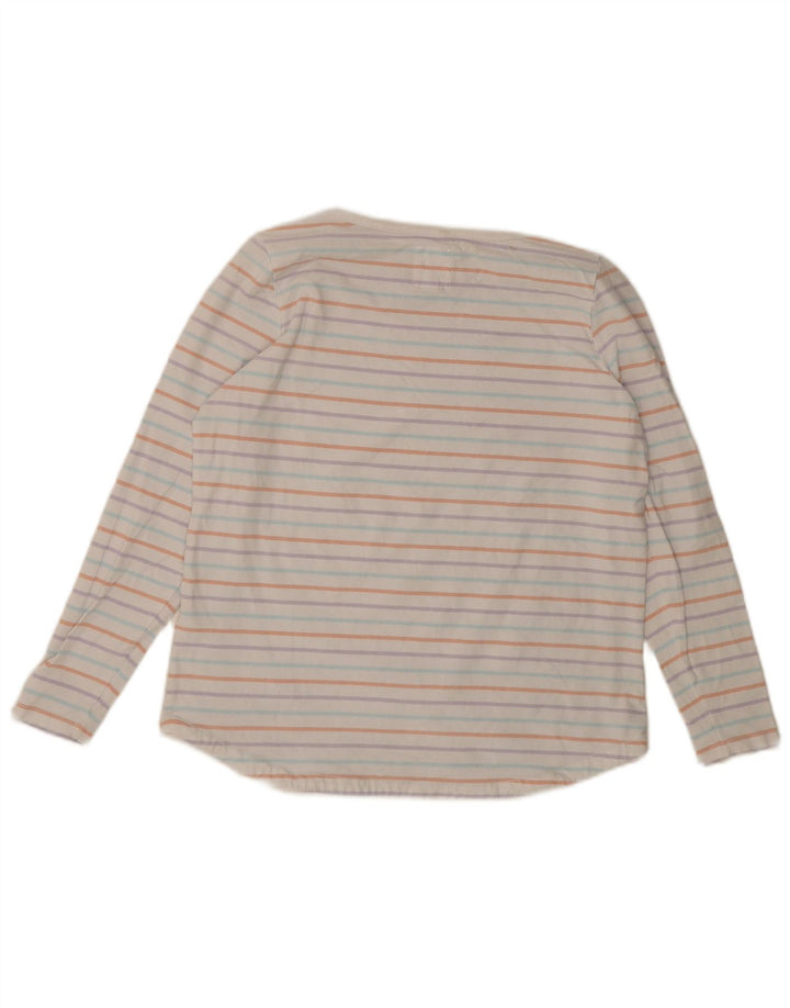 Fat Face Haut à manches longues pour femme en coton rayé multicolore moyen UK 44