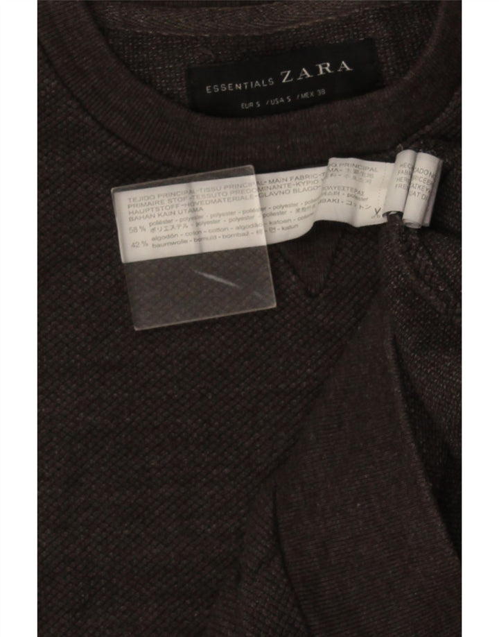ZARA Homme Sweatshirt Jumper Petit Gris Coton