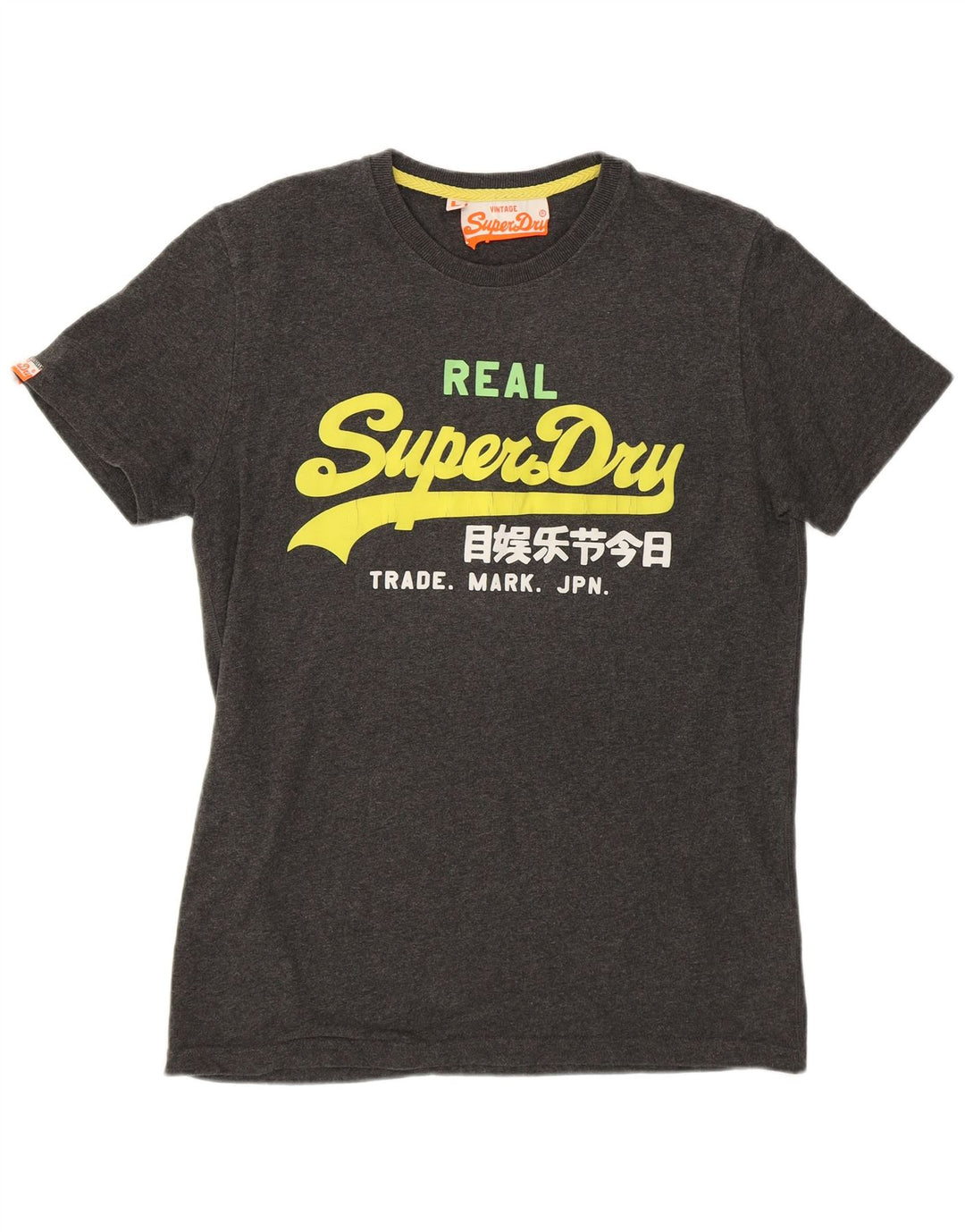 SUPERDRY T-Shirt Graphique Homme Haut Large Gris Polyester
