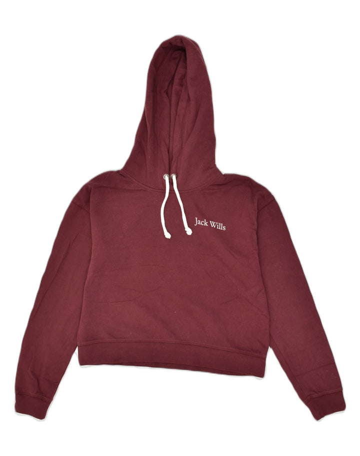 JACK WILLS Womens Hoodie Jumper UK 6 XS Maroon Cotton | Vintage Jack Wills | Thrift | Second-Hand Jack Wills | Used Clothing | Messina Hembry 