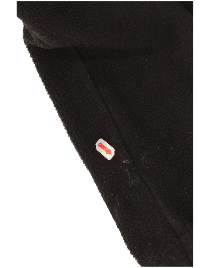 Adidas Pull polaire surdimensionné à col zippé pour femme UK 12 Noir moyen Polyester