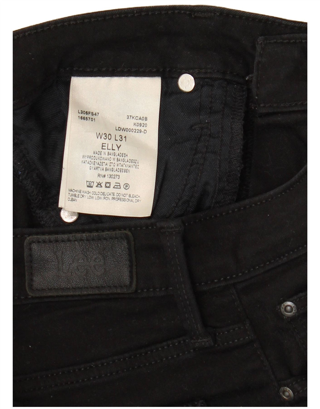 LEE Jean Slim Elly Femme W30 L28 Coton Noir