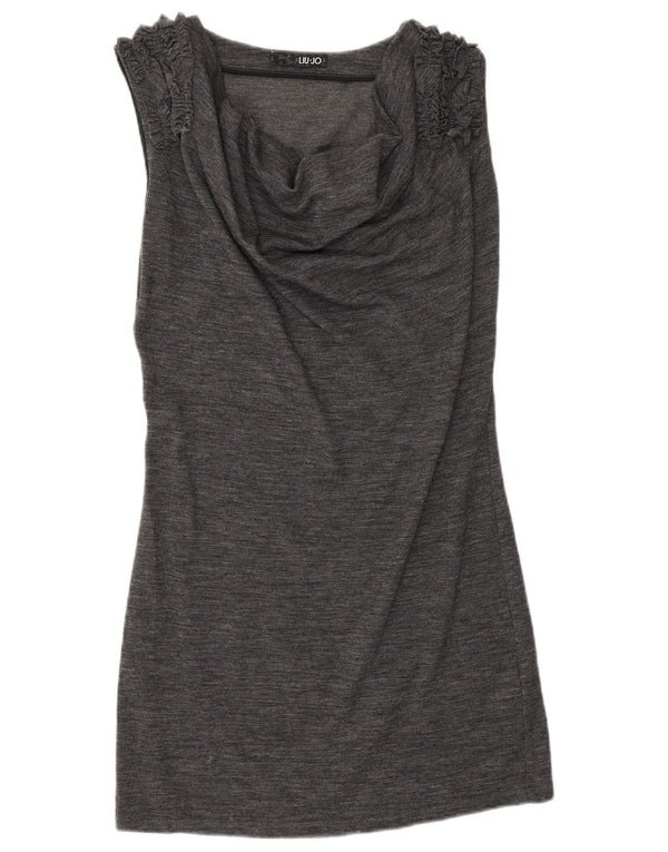 Liu Jo Robe basique sans manches pour femme IT 40 Small Gris Laine