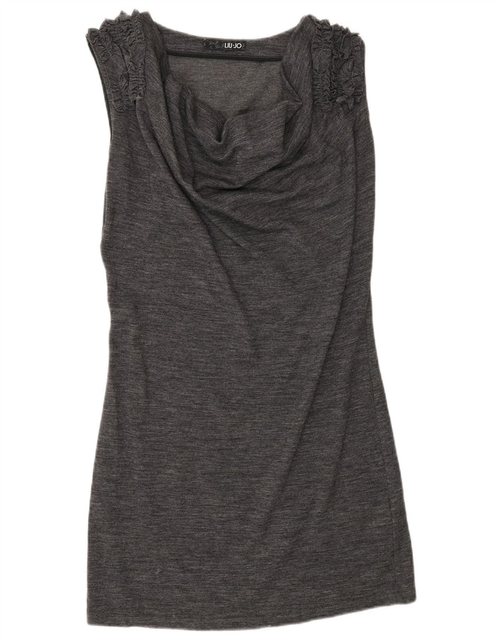 Liu Jo Robe basique sans manches pour femme IT 40 Small Gris Laine