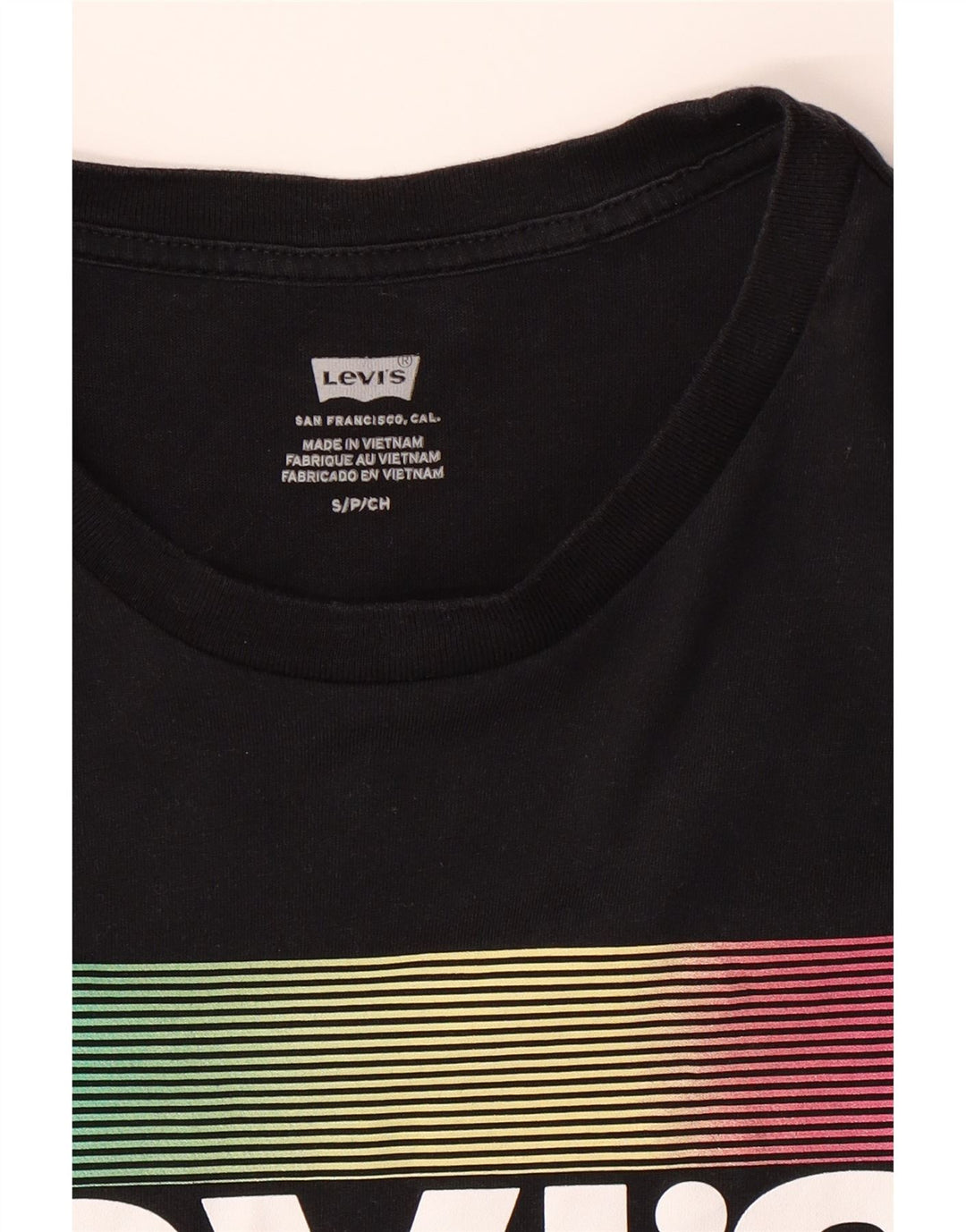LEVI'S Mens Graphic T-Shirt Top Small Black Cotton Vintage Levi's and Second-Hand Levi's from Messina Hembry 