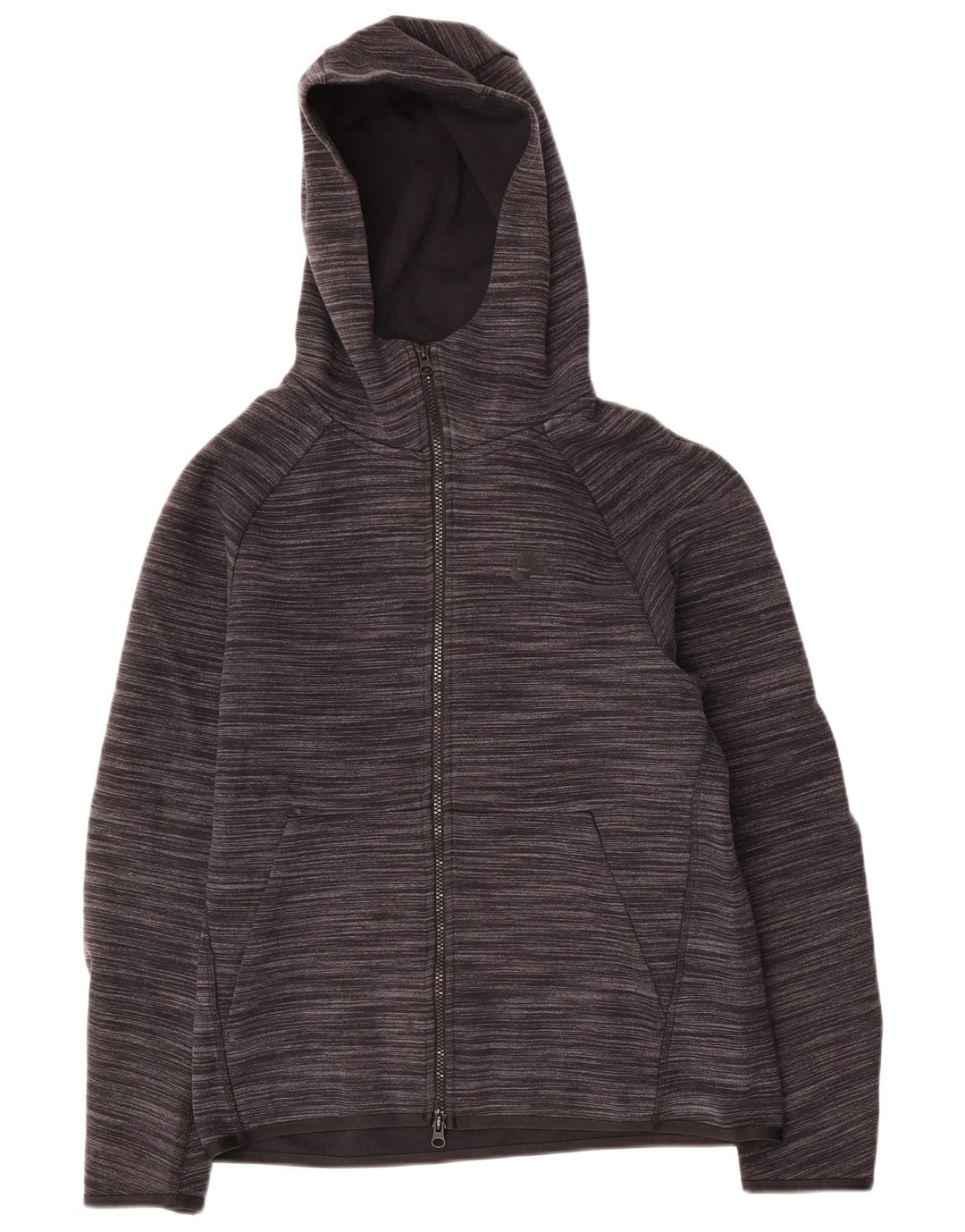 Nike Pull à capuche zippé pour homme Petit coton moucheté gris