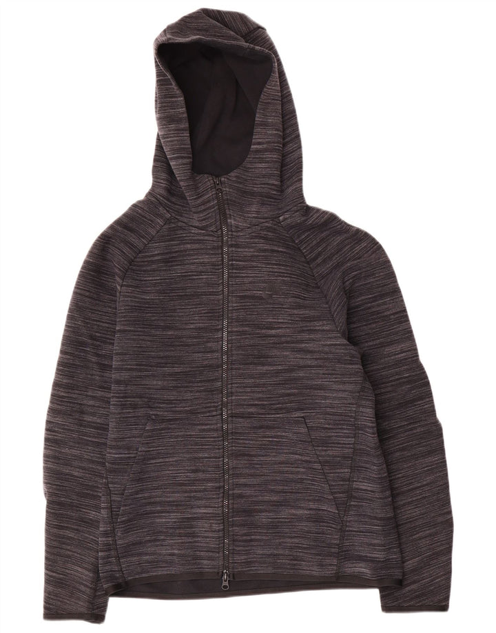 Nike Pull à capuche zippé pour homme Petit coton moucheté gris