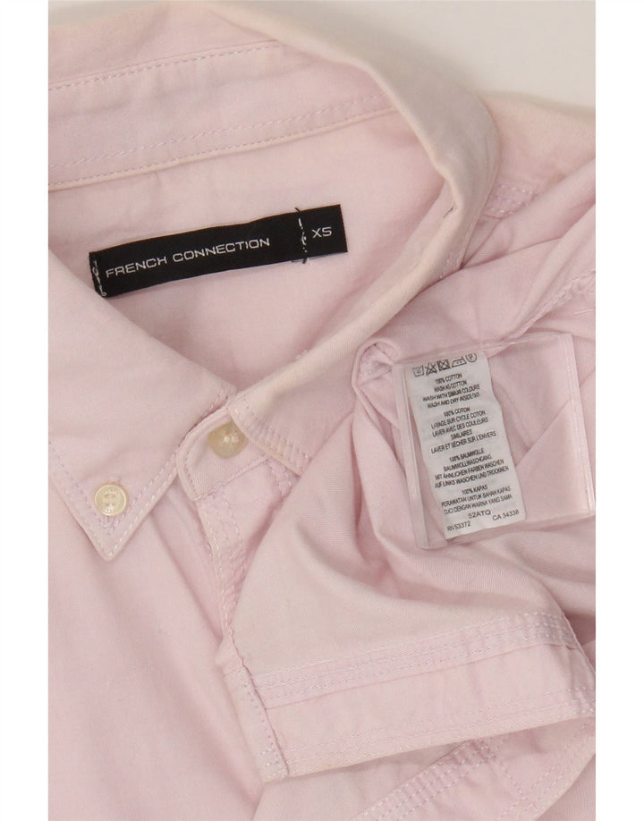 French Connection Chemise à Manches Courtes Homme XS Rose Coton