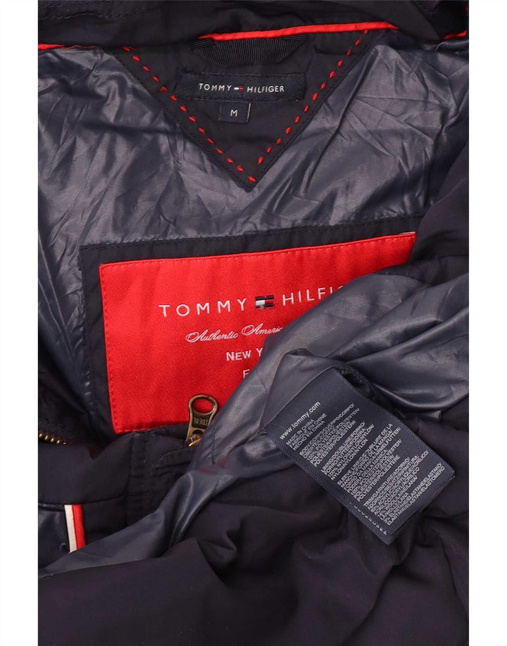 Tommy Hilfiger Veste matelassée à capuche pour femme UK 12 Bleu marine moyen Polyester