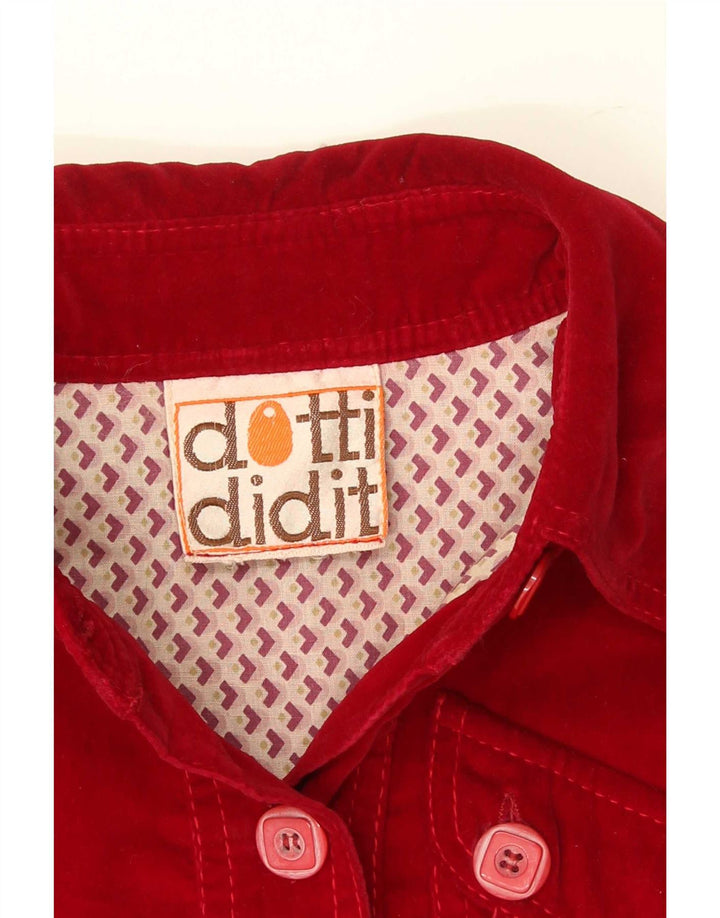 Dotti Didit Chemise en velours pour femme UK 8 Small Rouge